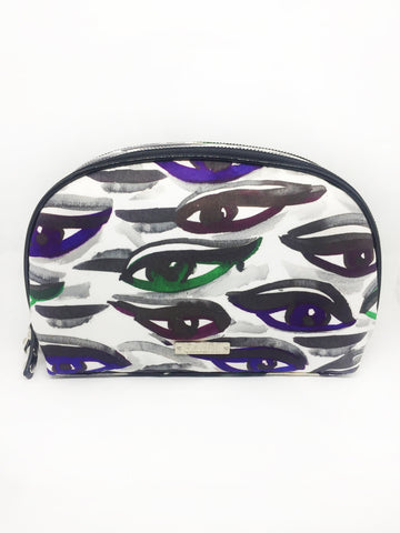 Lipstick White Glitter Large Cosmetic Bag - Kahri by KahriAnne Kerr