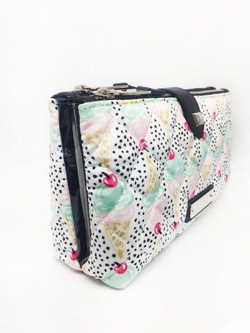 Lipstick White Glitter Large Cosmetic Bag - Kahri by KahriAnne Kerr