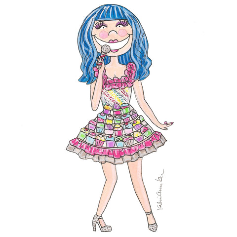 Little Katy Perry Cupcake Illustration